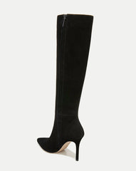 Lisa Stiletto Boot Wide-Calf in Black Suede