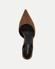 Caroline Suede Slingback Pump in Brown Hazelwood