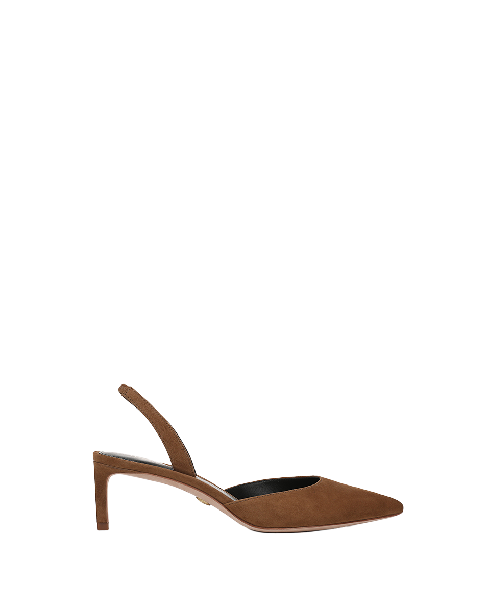 Caroline Suede Slingback Pump in Brown Hazelwood