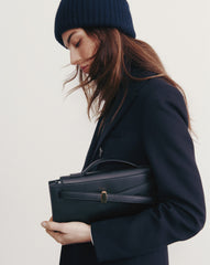 Veronica Beard Dash Clutch Bag in Black With Gold Hardware