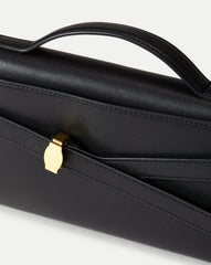 Veronica Beard Dash Clutch Bag in Black With Gold Hardware