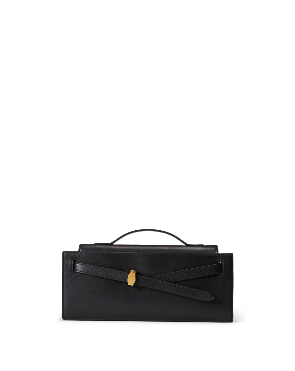 Veronica Beard Dash Clutch Bag in Black With Gold Hardware