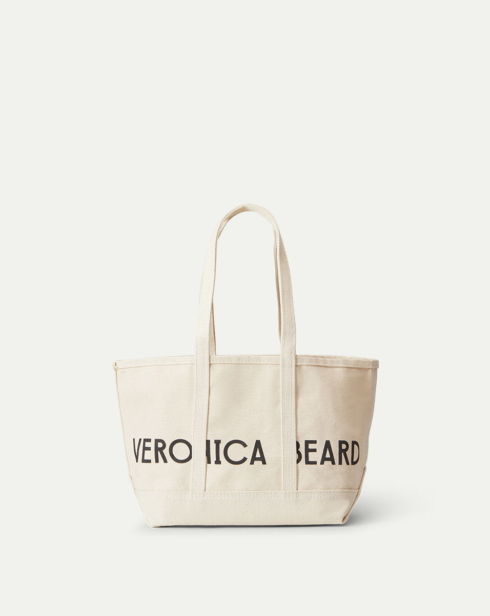 Small Canvas Logo Tote in Natural