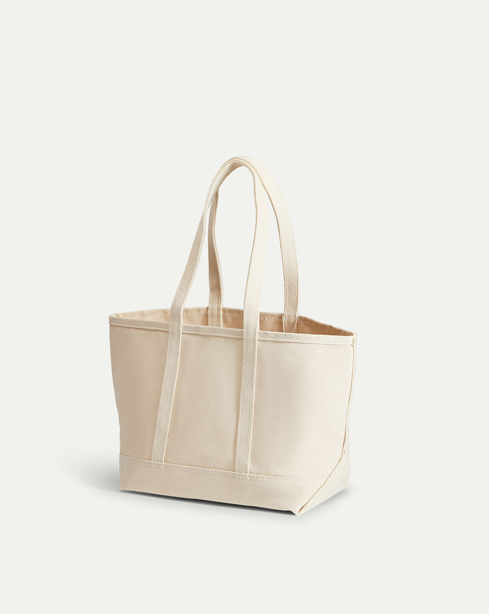 Small Canvas Logo Tote in Natural