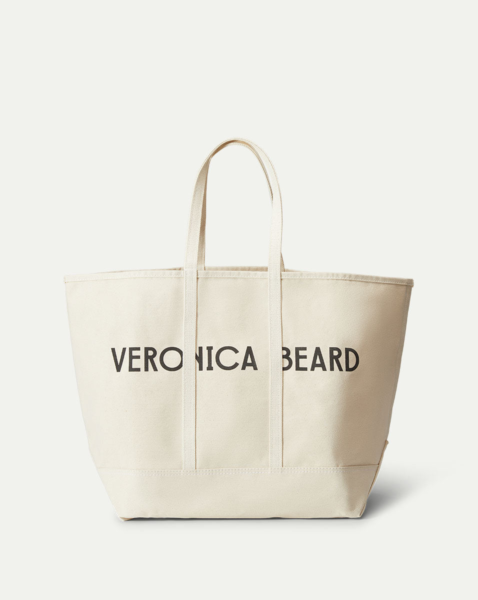 Large Canvas Logo Tote in Natural