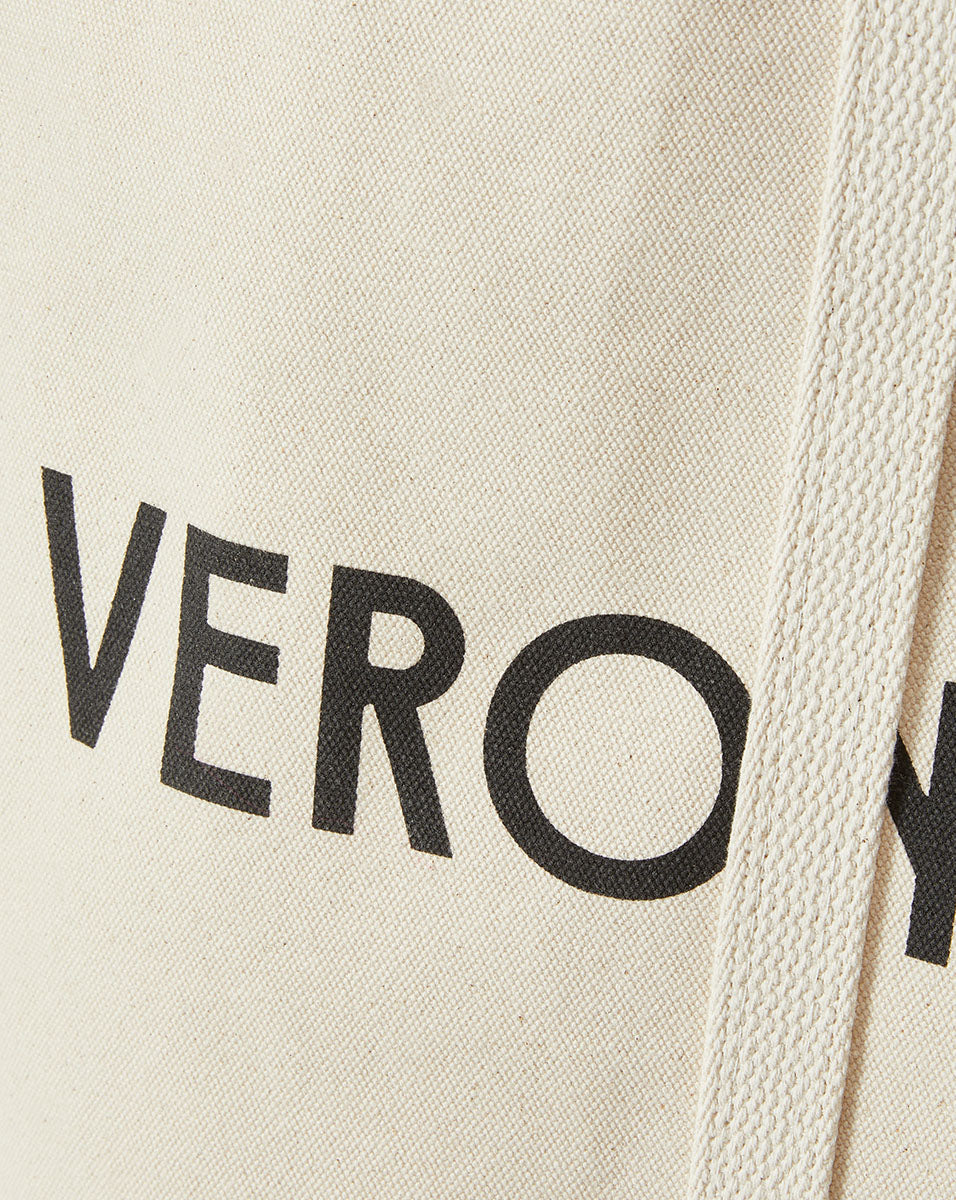 Large Canvas Logo Tote in Natural