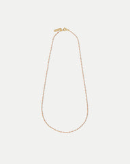 Long Enamel Bead Chain Necklace in Mauve