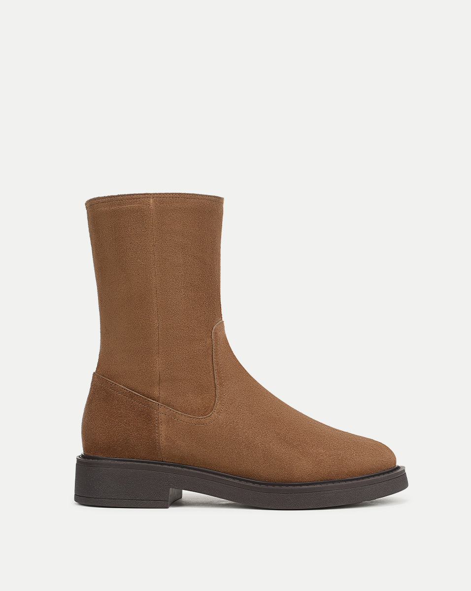 Creswell Shearling Mid-Calf Boot in Tan Suede