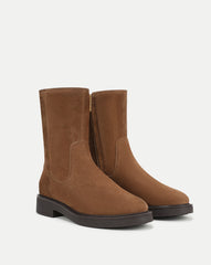 Creswell Shearling Mid-Calf Boot in Tan Suede