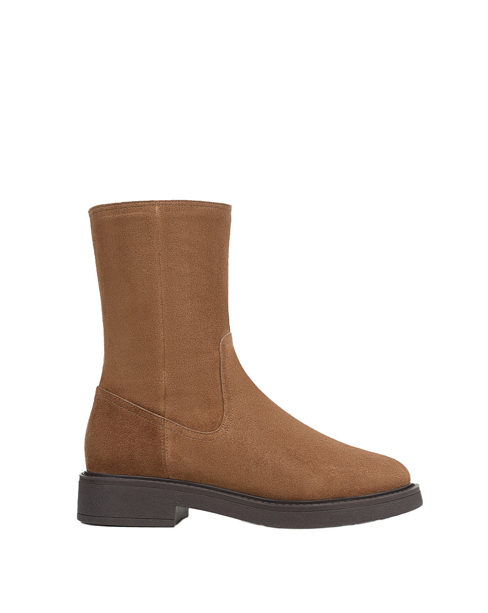 Creswell Shearling Mid-Calf Boot in Tan Suede