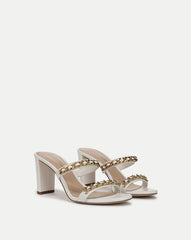Gretchen Chain-Link Sandal in Parchment