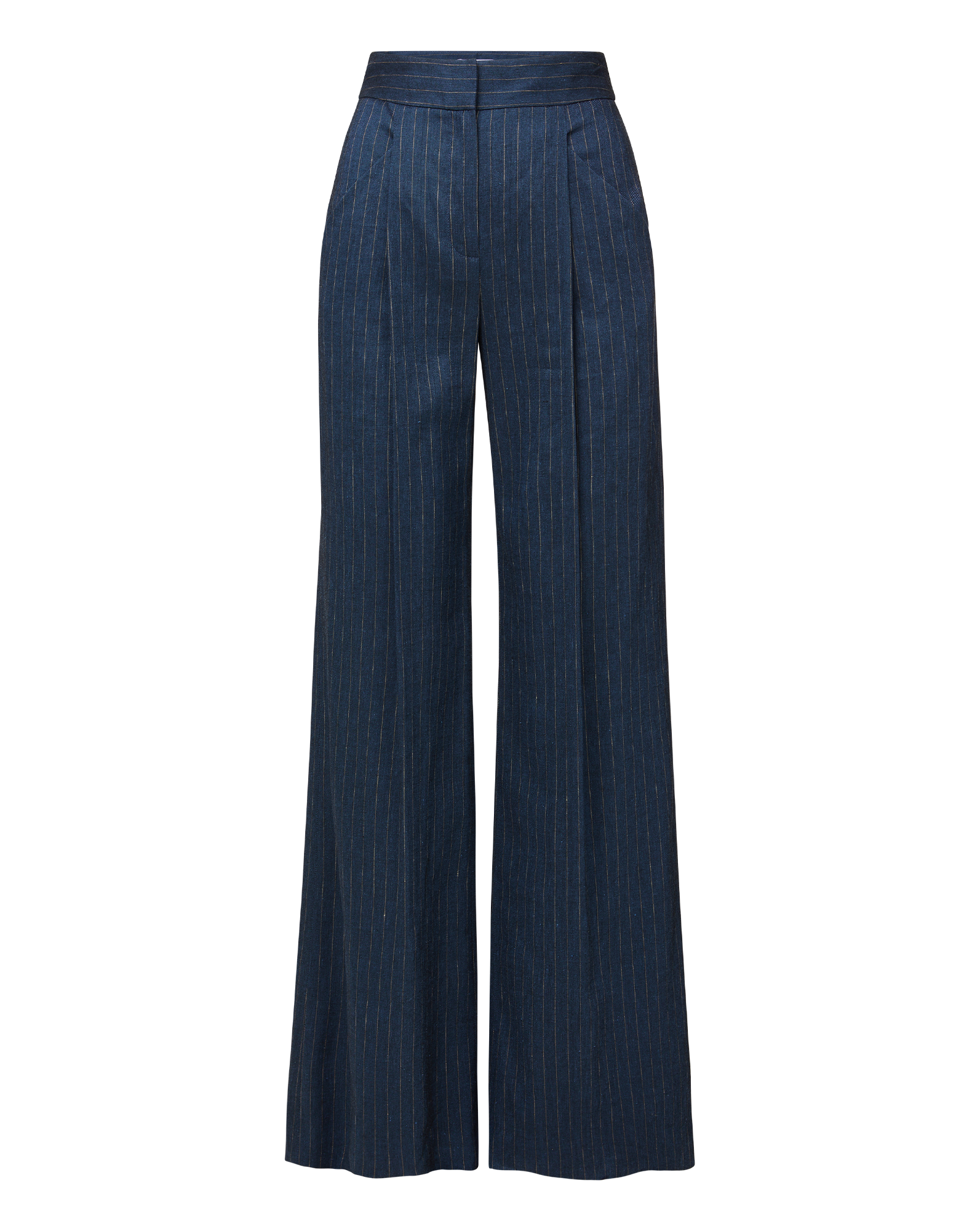 Rimini Wide-Leg Pinstripe Pant in Navy