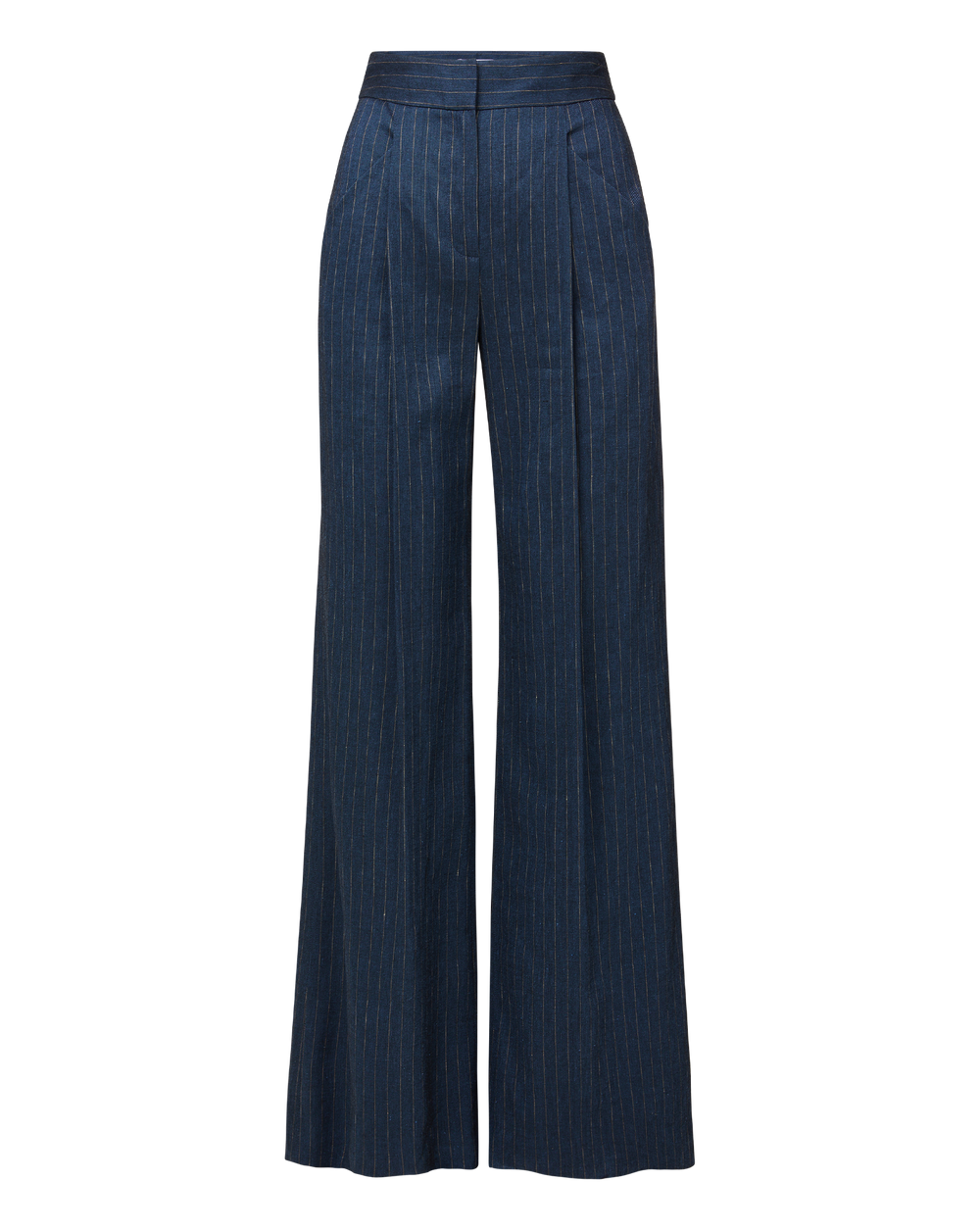 Rimini Wide-Leg Pinstripe Pant in Navy