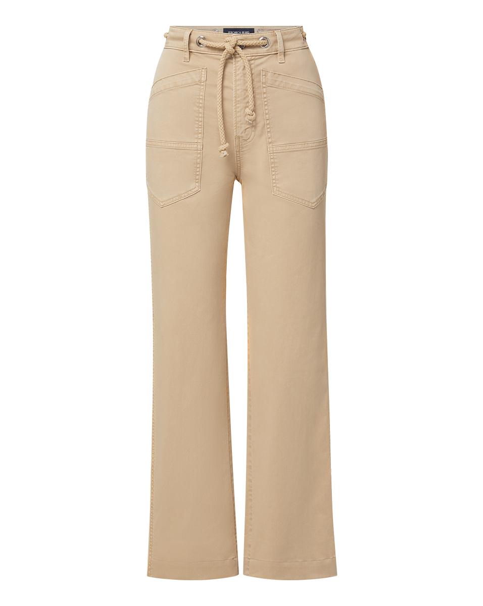 Heather Straight-Leg Twill Pant in Stone Khaki