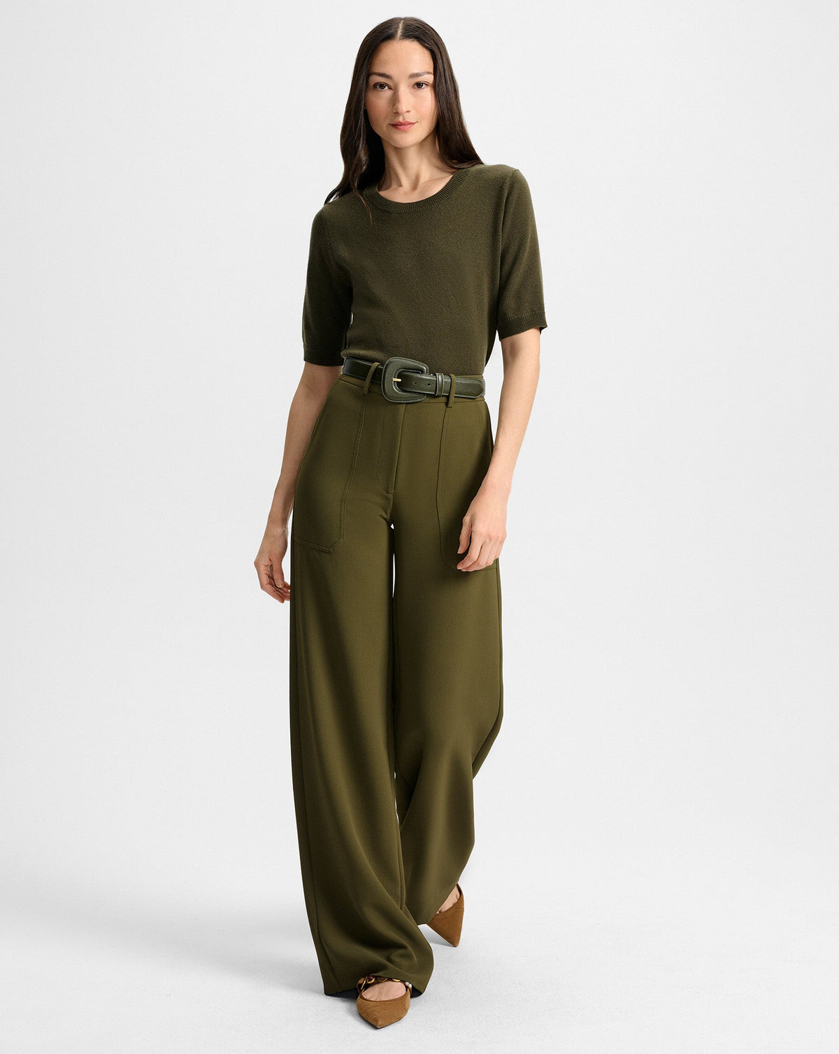 Cole Wide-Leg Pant in Khaki