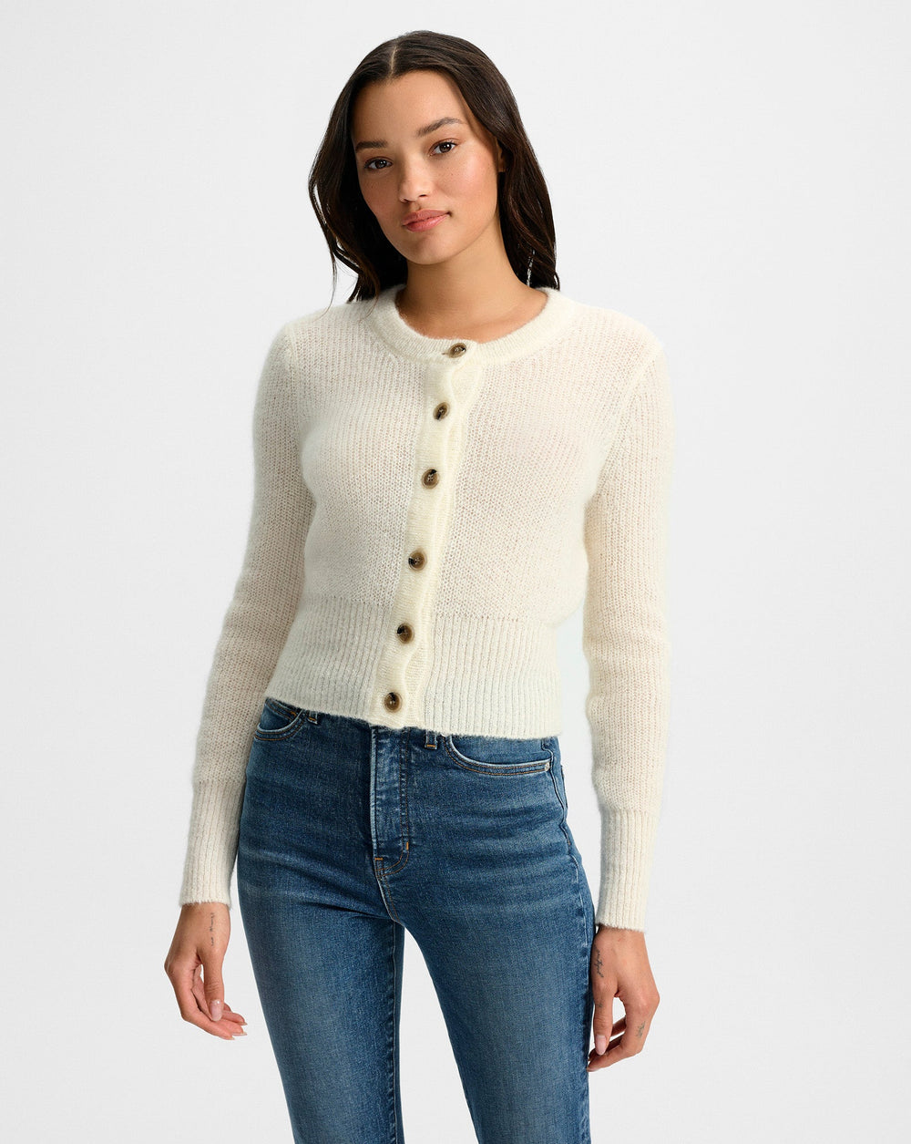 Gilmour Mohair Cardigan in Dove White