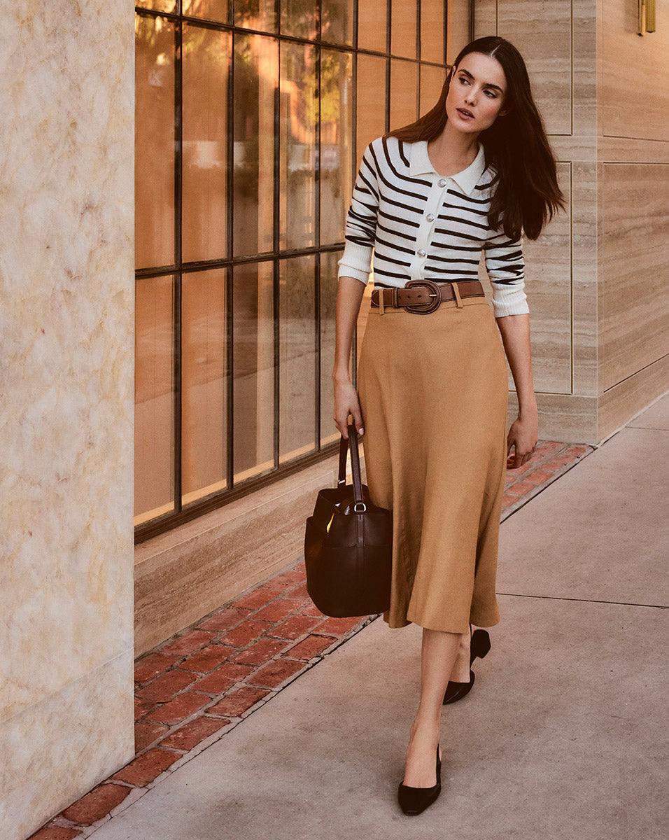 Cheshire Cashmere Cardigan in Off-White/Black