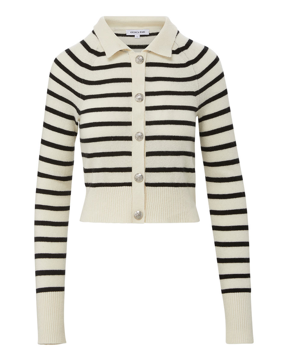 Cheshire Cashmere Cardigan in Off-White/Black