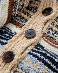 Cecily Striped Cardigan in Blue & Brown