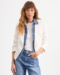 Hosanna Linen Dickey Jacket in Off-White
