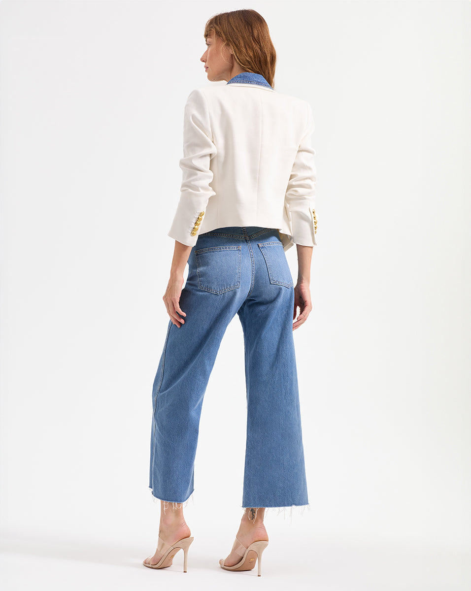 Hosanna Linen Dickey Jacket in Off-White