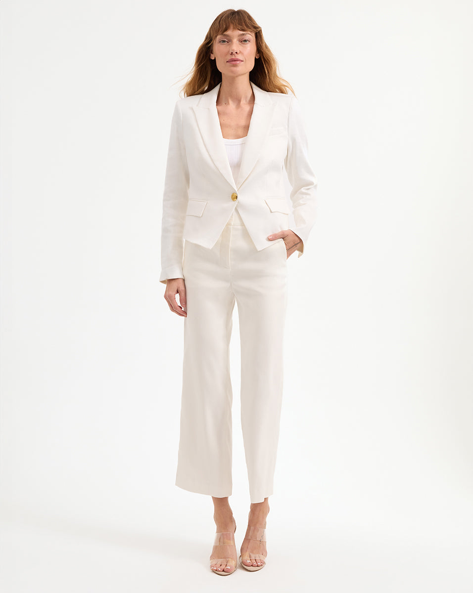Hosanna Linen Dickey Jacket in Off-White
