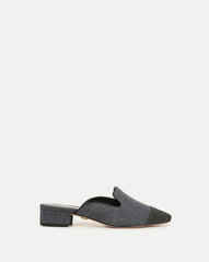 Cecile Denim Cap-Toe Mules