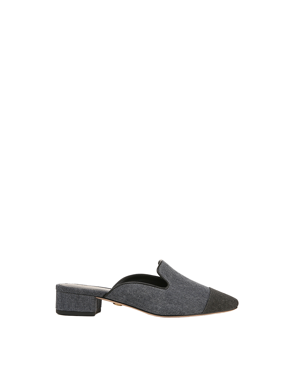 Cecile Denim Cap-Toe Mules