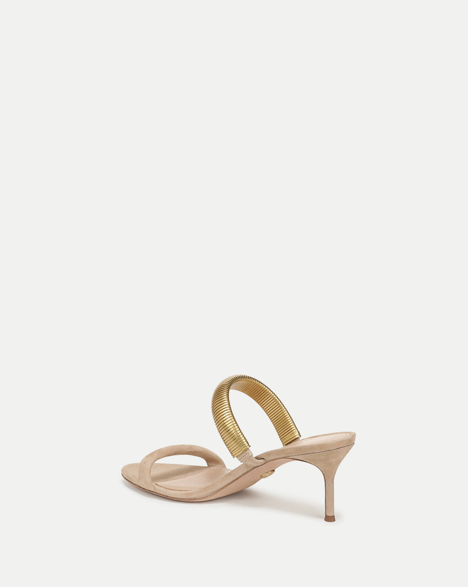 Tobin Gold Band Sandal in Beige Sand