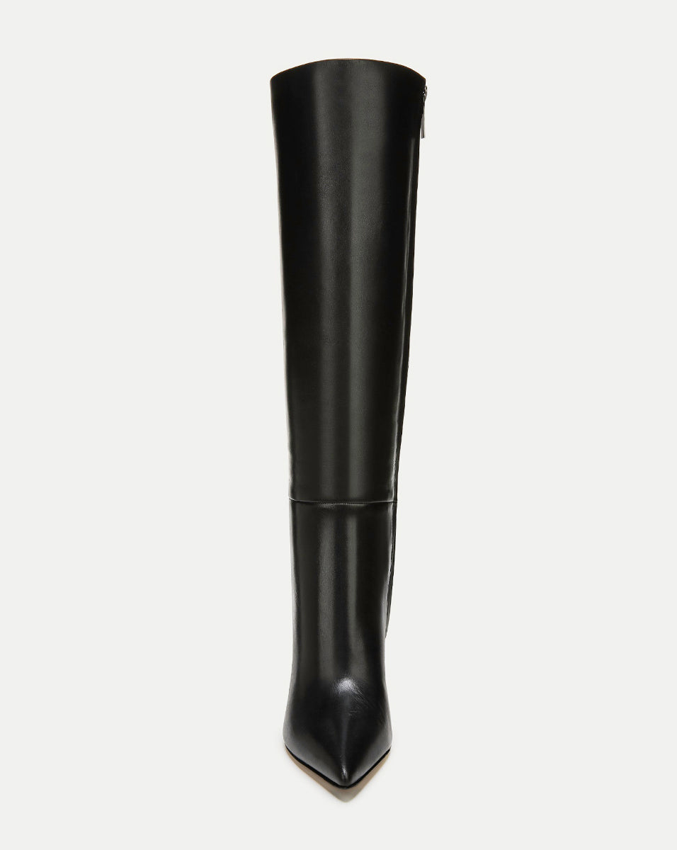 Lisa Stiletto Boot Wide-Calf in Black Leather