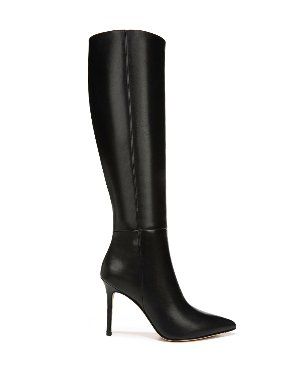 Lisa Stiletto Boot Wide-Calf in Black Leather