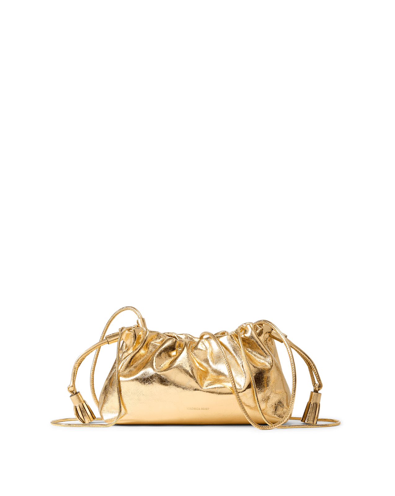 Small Metallic Veronica Beard Stash Bag in Antique Gold