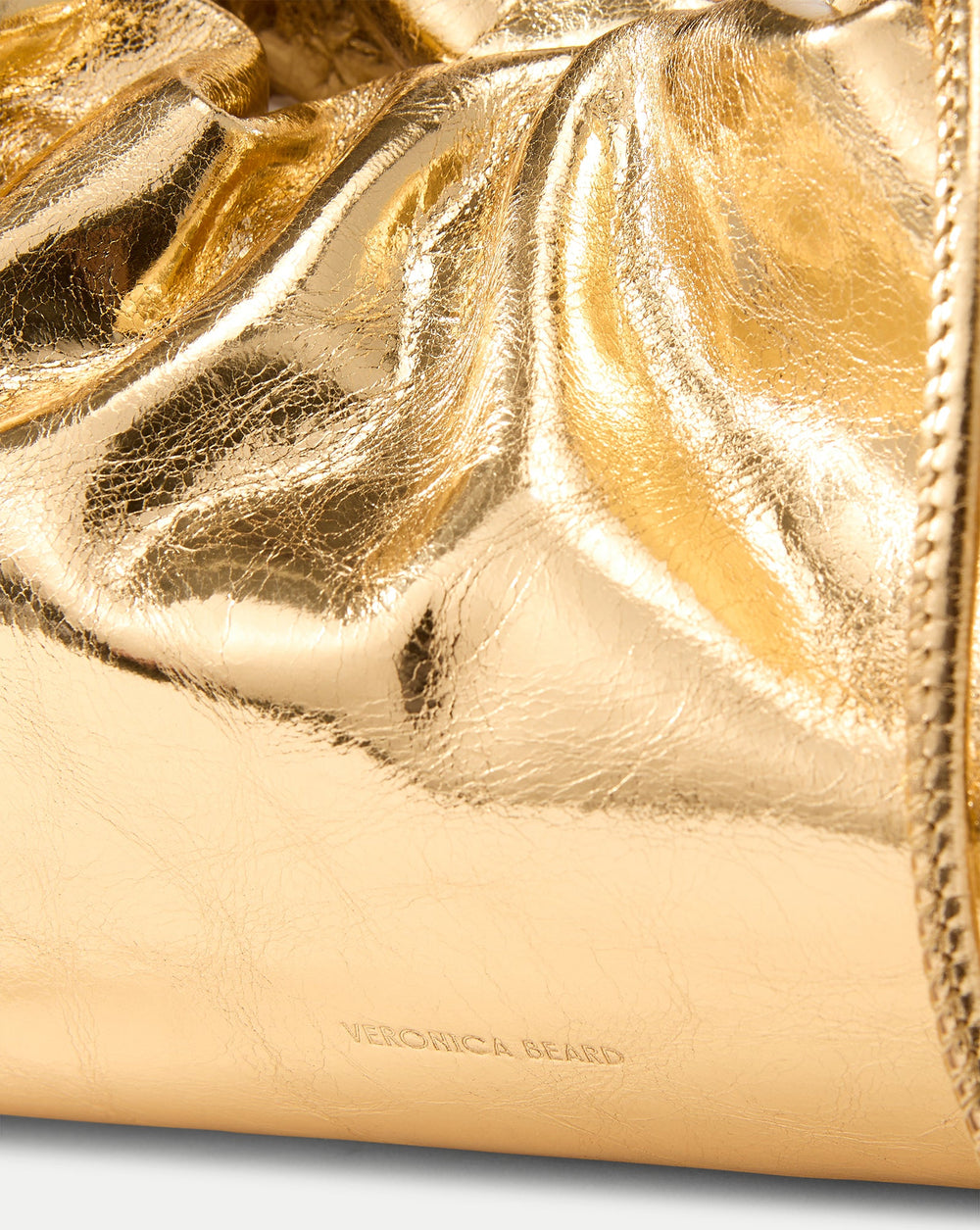 Small Metallic Veronica Beard Stash Bag in Antique Gold