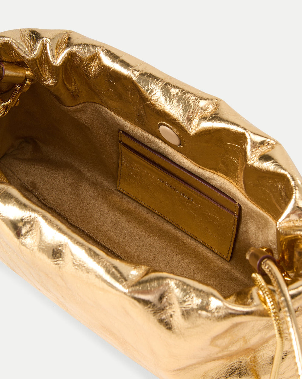 Small Metallic Veronica Beard Stash Bag in Antique Gold