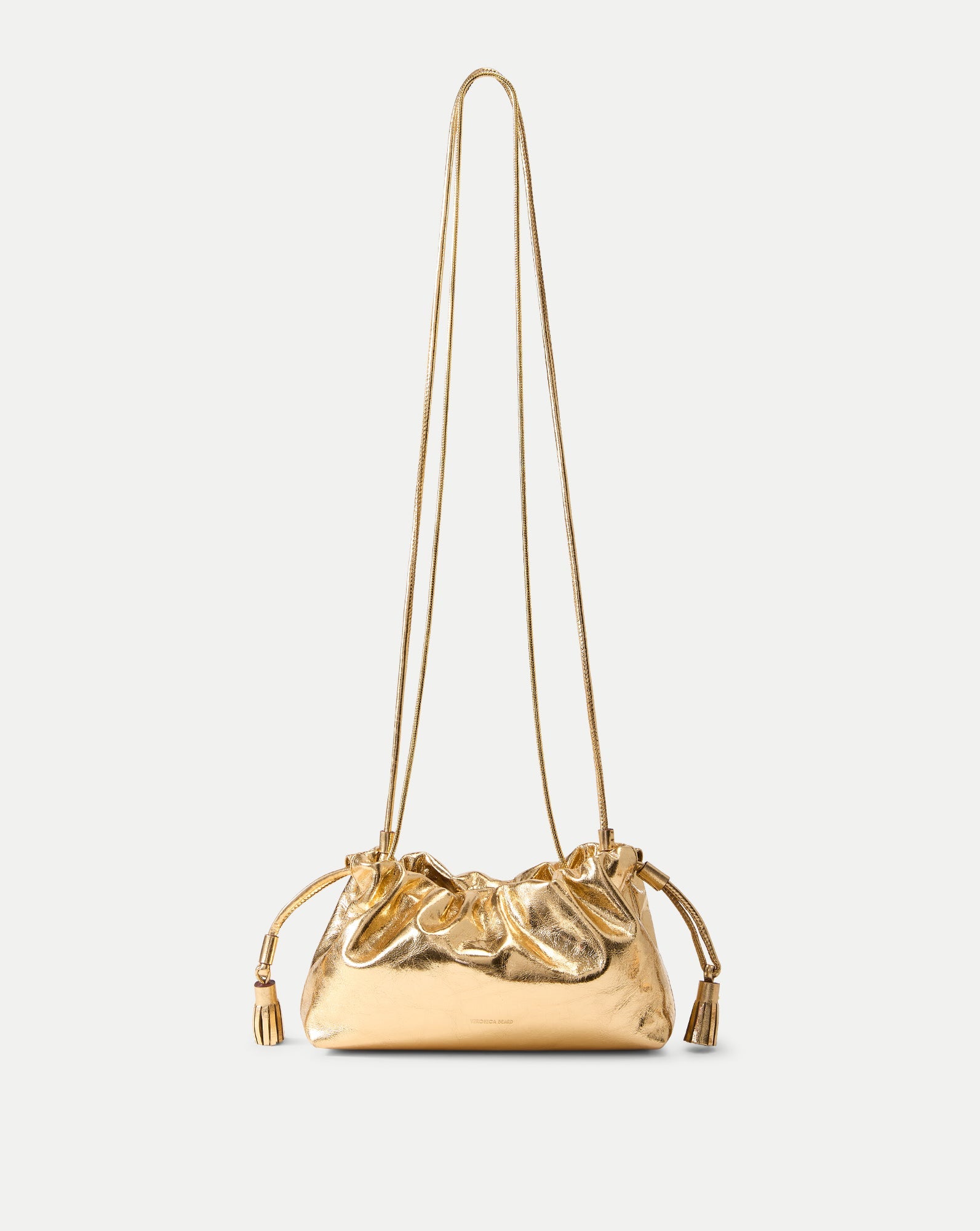 Small Metallic Veronica Beard Stash Bag in Antique Gold