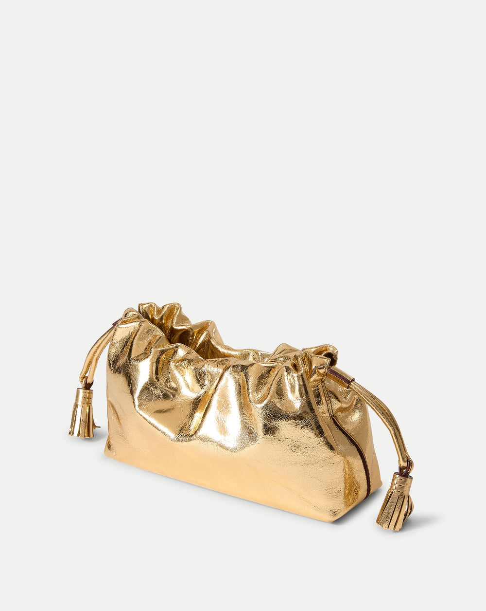 Small Metallic Veronica Beard Stash Bag in Antique Gold