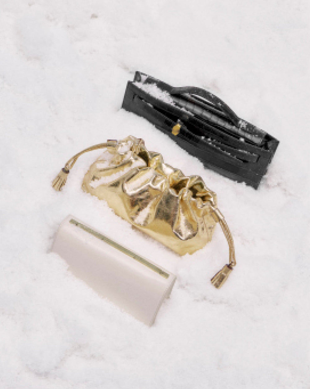 Small Metallic Veronica Beard Stash Bag in Antique Gold