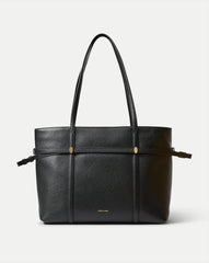 Lasso Belted Leather Tote Bag in Black