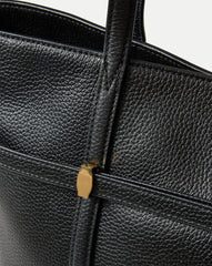 Lasso Belted Leather Tote Bag in Black
