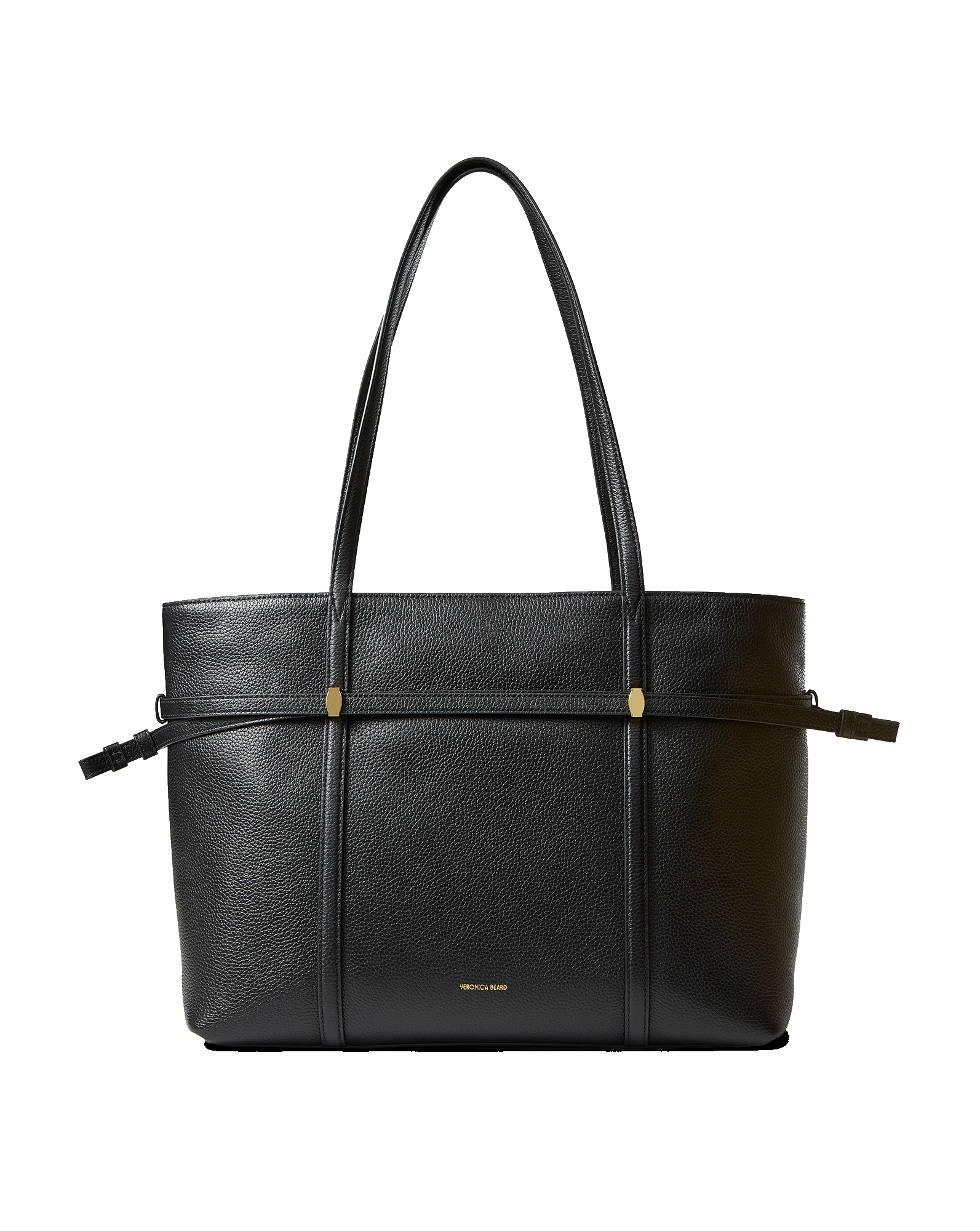 Lasso Belted Leather Tote Bag in Black