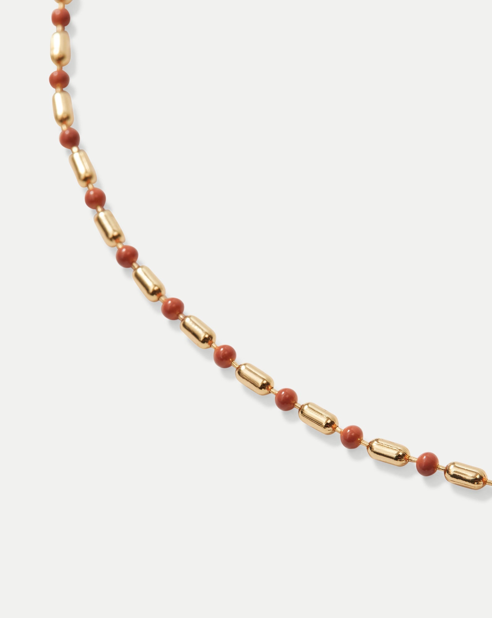 Enamel Bead Chain Necklace in Mauve