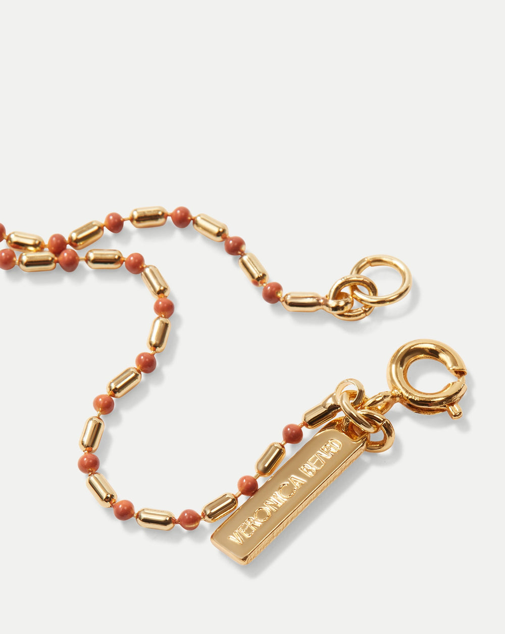 Enamel Bead Chain Necklace in Mauve