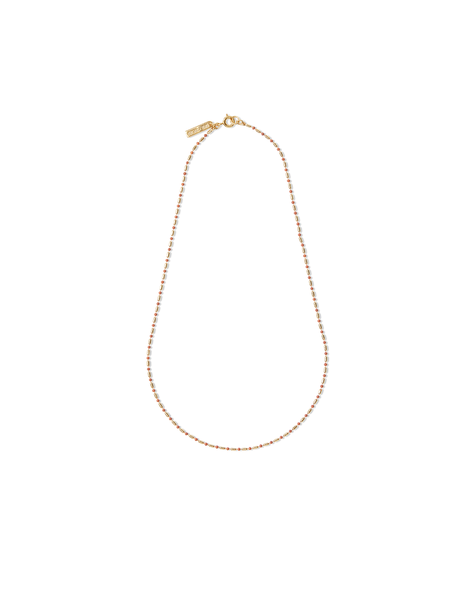 Enamel Bead Chain Necklace in Mauve