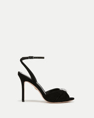 Genevieve Peep-Toe Sandal in Black x Poppy Delevingne