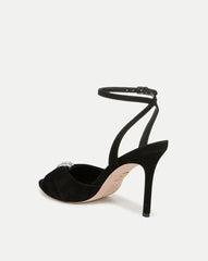 Genevieve Peep-Toe Sandal in Black x Poppy Delevingne