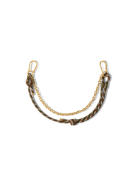 Paracord and Chain Bag Strap & Charm in Gold & Khaki Cypress Multi