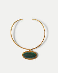 Dakota Green Agate Necklace in Green Agate