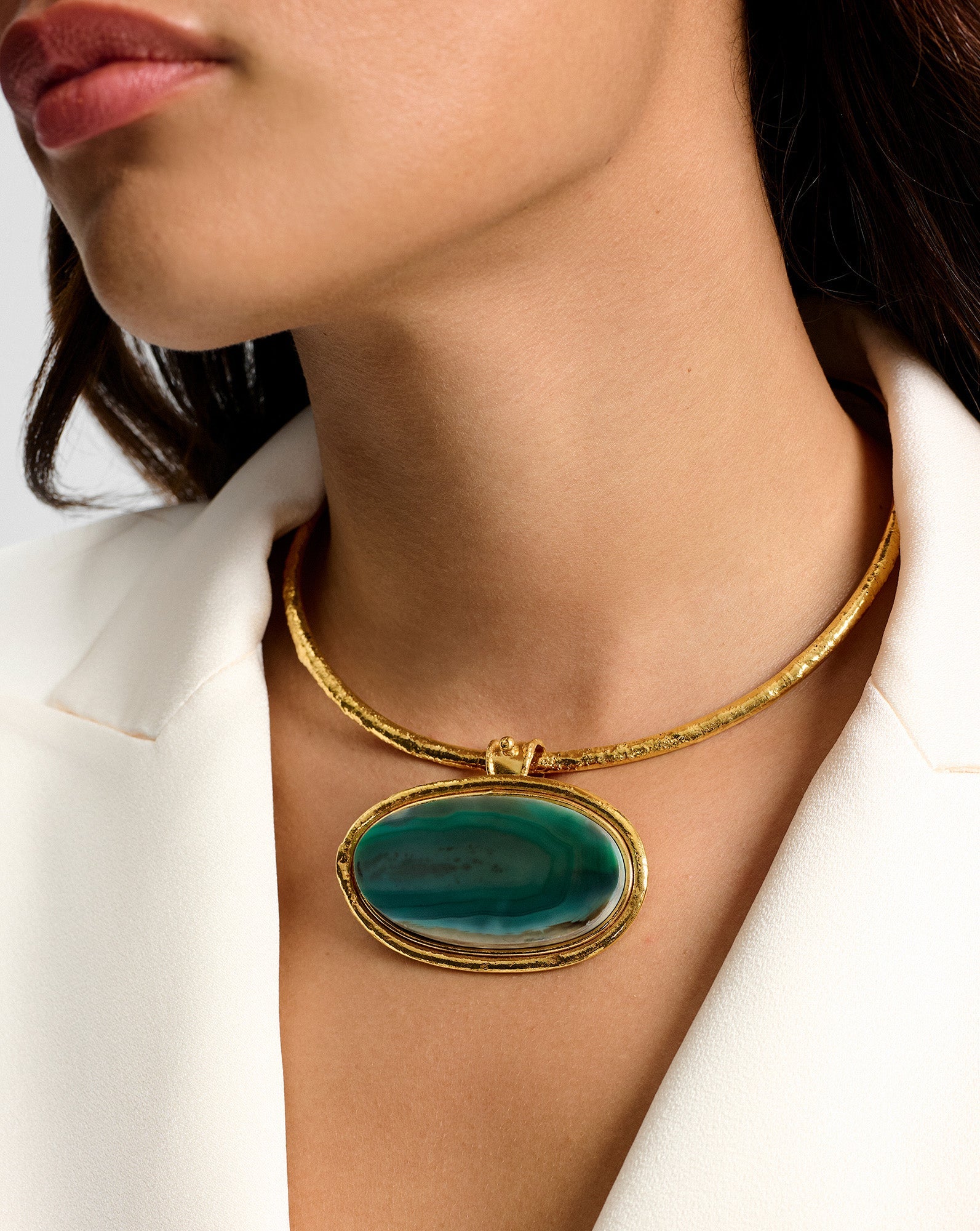 Dakota Green Agate Necklace in Green Agate