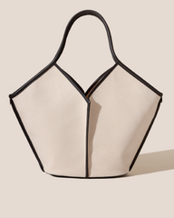 CALELLA - Leather-trimmed Organic Cotton Tote Bag