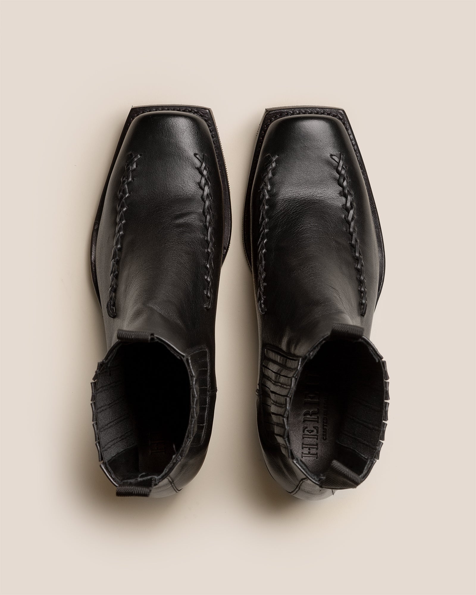 AGULLA - Square-Toe Braided Detail Chelsea Boot